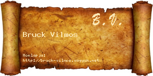 Bruck Vilmos névjegykártya